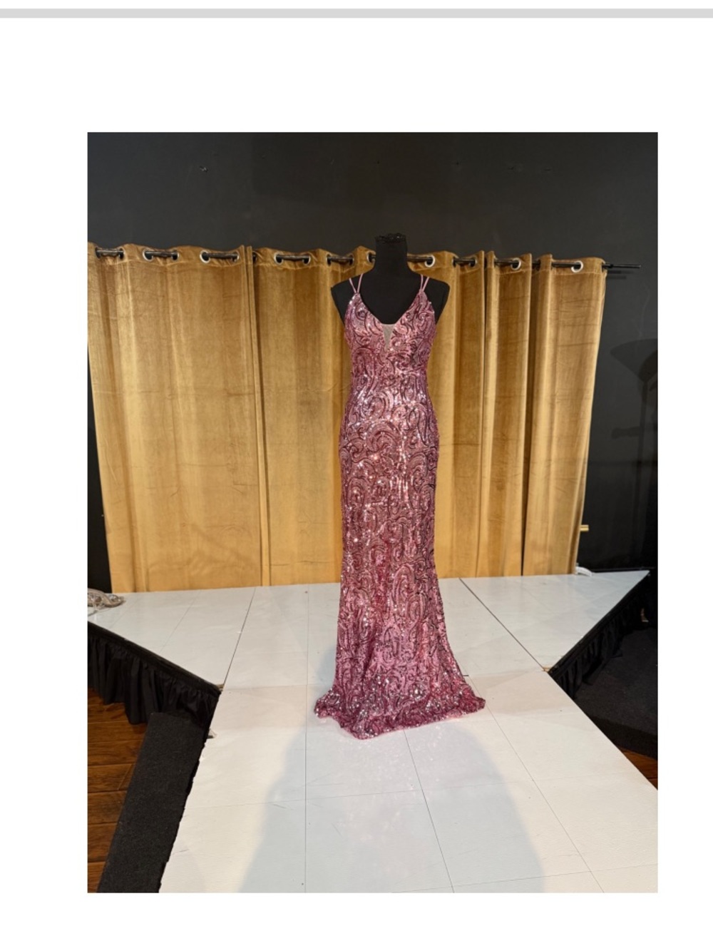 Camille La Vie Mauve Sequin Evening Gown
